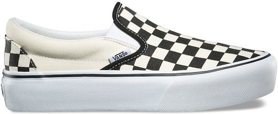 Vans Classic Slip-On Platform Sneakers Unisex - black and white checker/white - 0191167573107