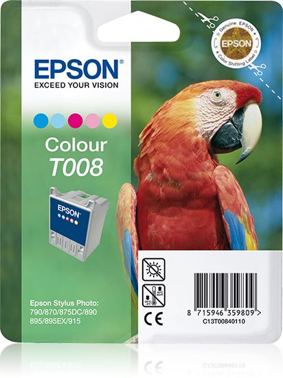 Epson Parrot T008 - Inktcartridge - Origineel - Cyaan, Lichtcyaan, Lichtmagenta, Magenta, Geel