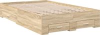vidaXL Bedframe met lade, bruin, 120 x 200 cm, bewerkt hout