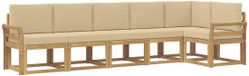 vidaXL - Extérieur - canapé - set - 6 - pièces - Blanc - et - Beige - Polyester