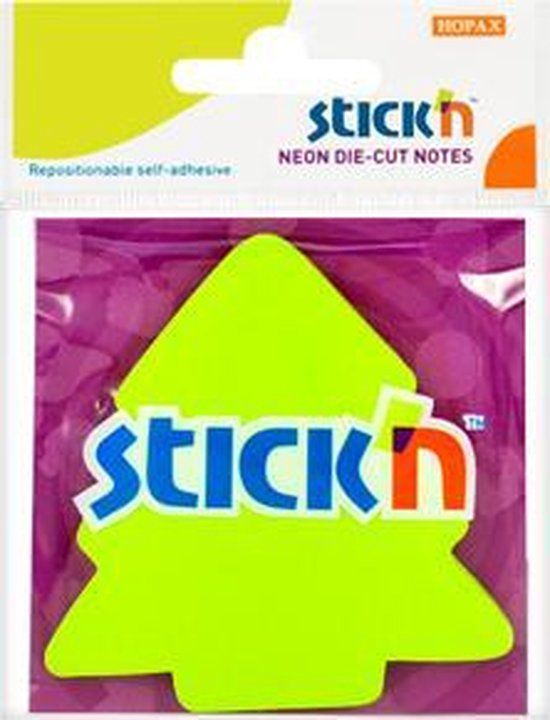 Stick'n Sticky Notes - Kerstboom - Neon Groen - 70x70mm - 50 memoblaadjes