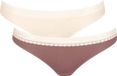 Sloggi Women GO Ribbed R Brazil (2-pack) - dames slip - lichtbruin en ecru