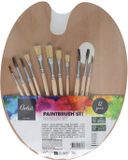 Koopman Set Kwasten - 11st. Met Houten Palet