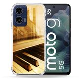 Cokitec Versterkte hoes voor Motorola G35 5G Retro Piano Muziek