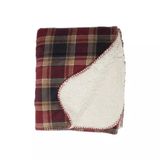 Unique Living Kody fleece plaid - rood - polyester