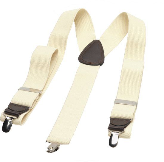 E.L. Cravatte Bretels - Ekru - Heren - Y-model - Elastiek - 3.5 cm breed