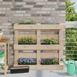 vidaXL Bloembakken voor Euro-pallets 12 stuks Zwart 36 x 13,5 x 9,5 cm