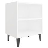 VidaXL Nachtkastje met metalen poten 40x30x50 cm wit