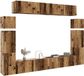 Prolenta Maison Exclusive - TV-meubelset bestaande uit 8 delen, voor wandmontage, met een uitstraling van oud hout, gemaakt van houtvezelplaat