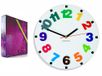 FLEXistyle Moderne wandklok voor kinderen NUMBERS 3d, ovaal 30cm, stil, voor kinderkamer, acryl uit Italië, made in EU