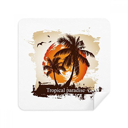 DIYthinker Strand Kokosnoot Boom Patroon Illustratie Bril Schoonmaken Doek Telefoon Scherm Cleaner Suede Stof 2 stks