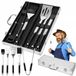 GAFAL Ensemble de grill 6 pièces acier inoxydable avec mallette en aluminium