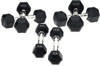 RS Sports Hexa Dumbells - 2 x 18 kg - Zilver/Zwart