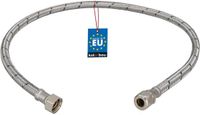 KOTARBAU® Flexibele Aansluitslang 3/8"x3/8" - Aansluitslang Armatuur 80 cm - Flexibele Kraanslang - Wartelmoer x Knelkoppeling - Sanitaire Aansluitslang - Gevlochten Roestvrijstalen Aansluitslang - Zilver