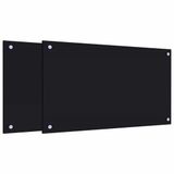 vidaXL - Spatschermen - keuken - 2 - st - 70x40 - cm - gehard - glas - zwart