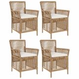 vidaXL Buitenzit 4 st Beige en Crème poly rattan