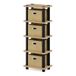 Furinno Gereedschapsloze planken, hout, eiken/zwart/lichtbruin, eenheidsmaat, 28,7 (B) x 73,15 (H) x 19,56 (D) cm