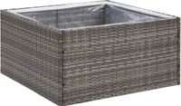 vidaXL Plantenbak 80x80x40 cm poly rattan grijs
