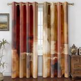Asuexpect Verbrande oranje gordijnen 2 panelen abstract roest gordijn kamer verduistering doorvoertule raambehandelingen modern decoratief voor slaapkamer woonkamer, 132 x 213 cm