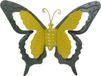 Mega Collections Tuin/Schutting Decoratie Vlinder - Metaal - Groen - 17 x 13 cm