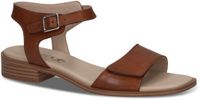 Caprice Dames Sandaaltje 9-28202-44 303 G-breedte Bruin Leer Blokhak 39 EU