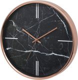 Unity Wandklok, Bolton Marmereffect, Silent Sweep, Modern, Zwart, 38 cm