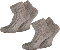 normani 2 paar alpaca-sokken met omslag beige 43-46
