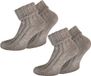 normani 2 paar alpaca-sokken met omslag beige 43-46