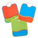 Ti TIN 3-pack waterdichte slabbetjes, 31 x 42 cm, ademende slabbetjes met klittenbandsluiting voor kinderen ouder dan 1 jaar, waterdicht, 100% polyurethaan, kleuren: rood, blauw, groen
