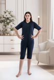 Comfort and Care Apparel Comfort & Care Unisex Care Body Ondershirt en Onderbroek Alzheimer's Pyjama, Korte Mouwen Donkerblauw Pak met Achterrits