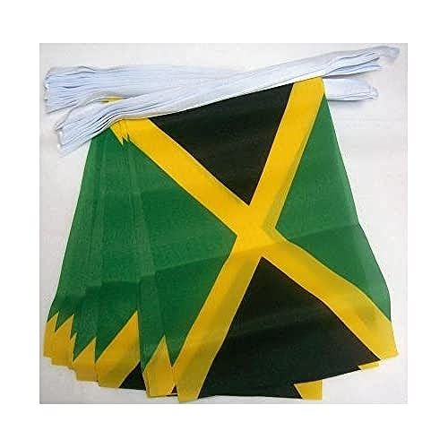 Jamaica 6 meter Bunting Flag - 20 Flags 9'' x 6'' - String Flags 15 x 21 cm - AZ FLAG