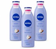Nivea - Lait pour le corps lissant - Beurre de karité - 72h d'hydratation - Pour peau sèche - 250 ml - Lot économique - 3 pièces