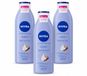 Nivea - Lait pour le corps lissant - Beurre de karité - 72h d'hydratation - Pour peau sèche - 250 ml - Lot économique - 3 pièces
