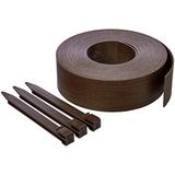 Amazon Basics Rollborder voor de tuin, met 10 paaltjes, 8 cm x 12 meter, bruin