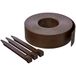 Amazon Basics Rollborder voor de tuin, met 10 paaltjes, 8 cm x 12 meter, bruin