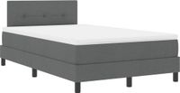 vidaXL Boxspring bed met matras met LED Donkergrijs 120 x 200 cm Stof