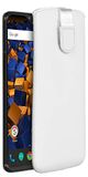 mumbi Echt leren hoesje compatibel met OnePlus 6T hoes lederen tas case wallet, wit