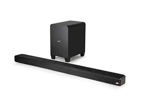 Polk Audio Signa S4 True Dolby Atmos Soundbar met draadloze subwoofer, 3.1.2 soundbarsysteem, HDMI eARC, Bluetooth, AUX, optische ingang, zwart