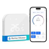 Meross WiFi-thermostaat, WiFi-ketelthermostaat, slimme thermostaten voor vloerverwarming, compatibel met Alexa en Google Home, digitaal LED-glas-touchscreen