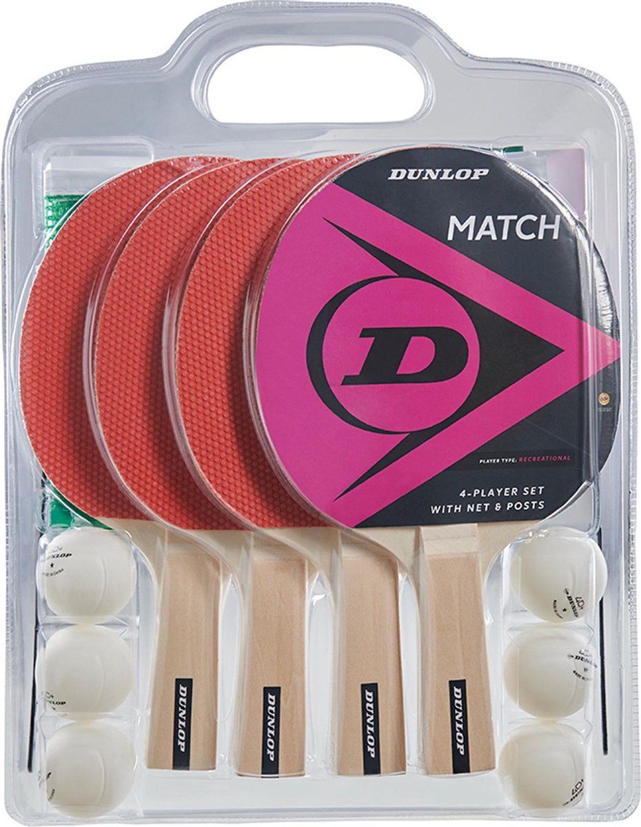 Dunlop Tafeltennisset Alle - rood - zwart - wit