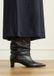 Manfield - Dames - Zwarte leren slouchy enkellaarsjes met hak - Maat 41