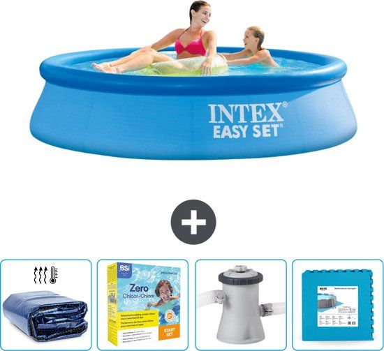 Intex Easy Set Zwembad - Rond - 244 cm - Blauw - Compleet Pakket