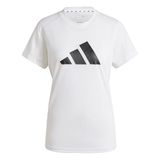 adidas dames Train Essentials Big Performance Logo Training Shirt, WHITE/BLACK, XS