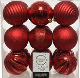 Decoris 18x stuks kunststof kerstballen rood 8 cm met luxe afwerking