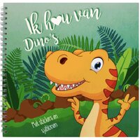 Kleurboek Ik Hou Van Dinos + Stickers En Sjablonen