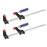 WORKPRO Metalen schroefklemset met snelsluiting, 2-delig, klembreedte 300 mm, maximale spankracht van 272 kg, voor hout-, metaal- en doe-het-zelfbewerking