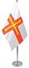 Guernsey Prestige Table Flag 6'' x 9'' Satin - British Office Flag 22 x 15 cm - Steel Pole and Base - AZ FLAG