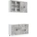 Maison Exclusive Lucca 4 Pc Gris Béton Bois d'Ingénierie Unité de Cuisine