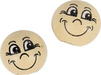 Creativ company Houten kralen met gezicht, 12 mm, Blank, 20 stuks