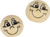 Creativ company Houten kralen met gezicht, 12 mm, Blank, 20 stuks